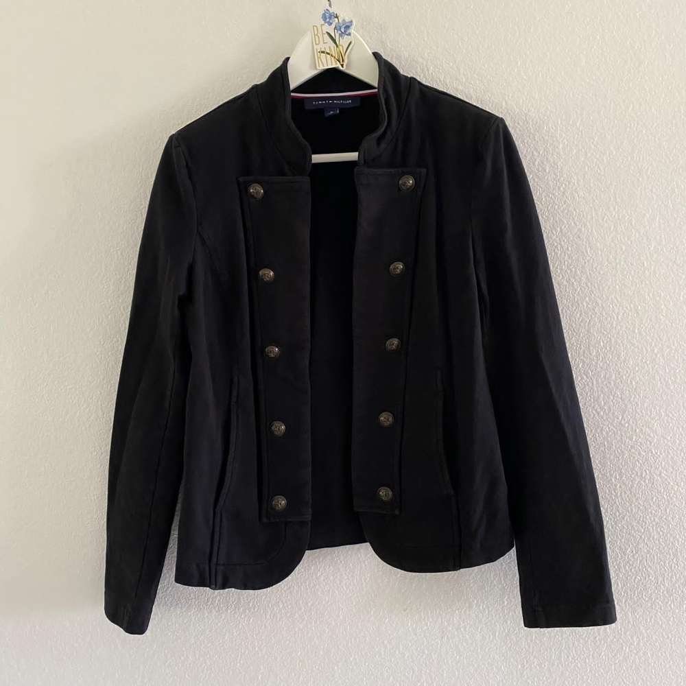 Tommy Hilfiger Black Military-Style Blazer Size M